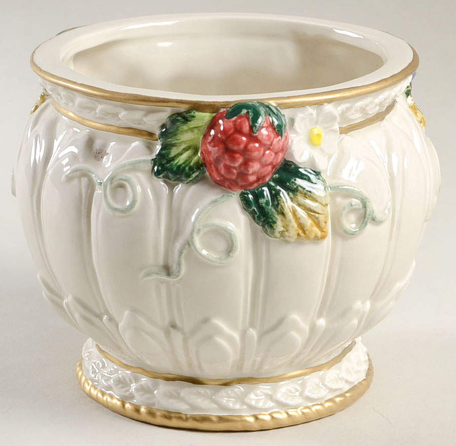 Strawberries & Roses 6" Candy Box No Lid by Fitz & Floyd-1