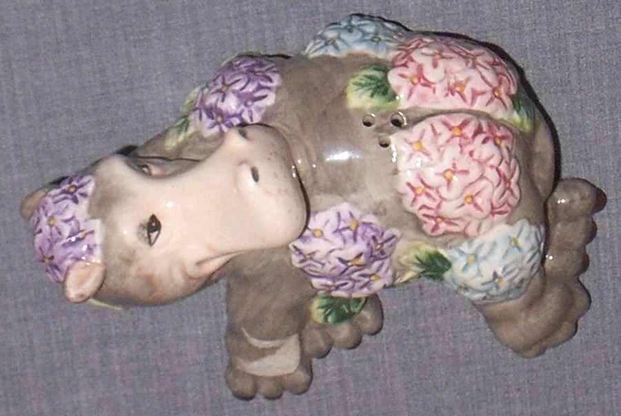 Hippos and Hydrangeas Salt Shaker by Fitz & Floyd-1