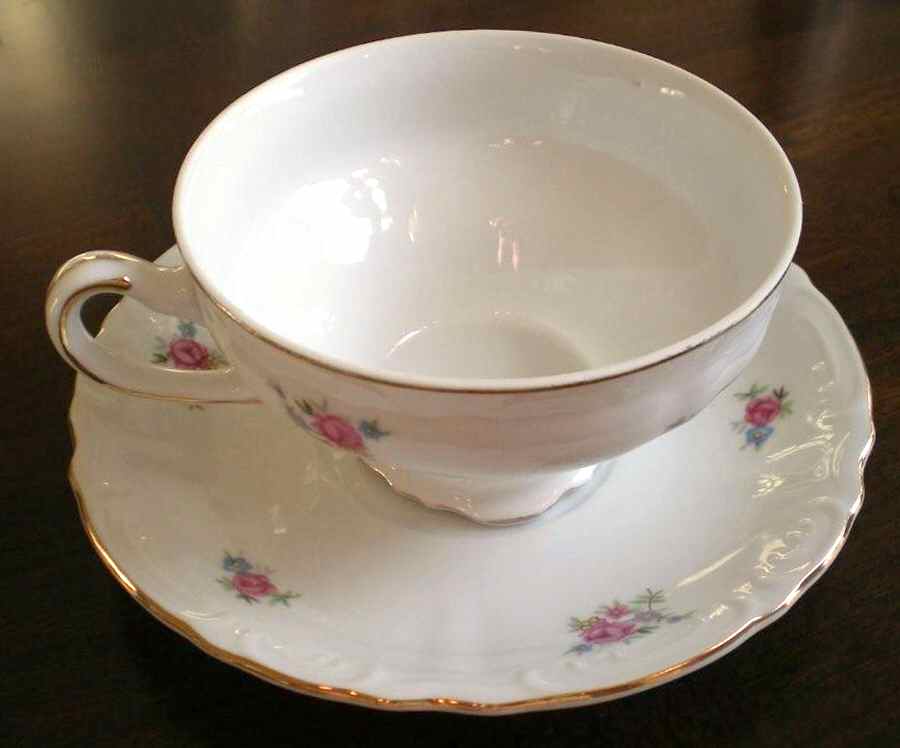 Pink Chintz Footed Cup & Saucer Set by Fine China of Japan-1