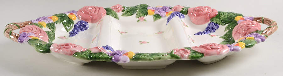 Mayfair Bunny 3-Part Oval Divided Server by Fitz & Floyd-1