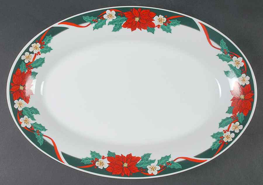 Deck the Halls 14" Oval Serving Platter by Fairfield-1