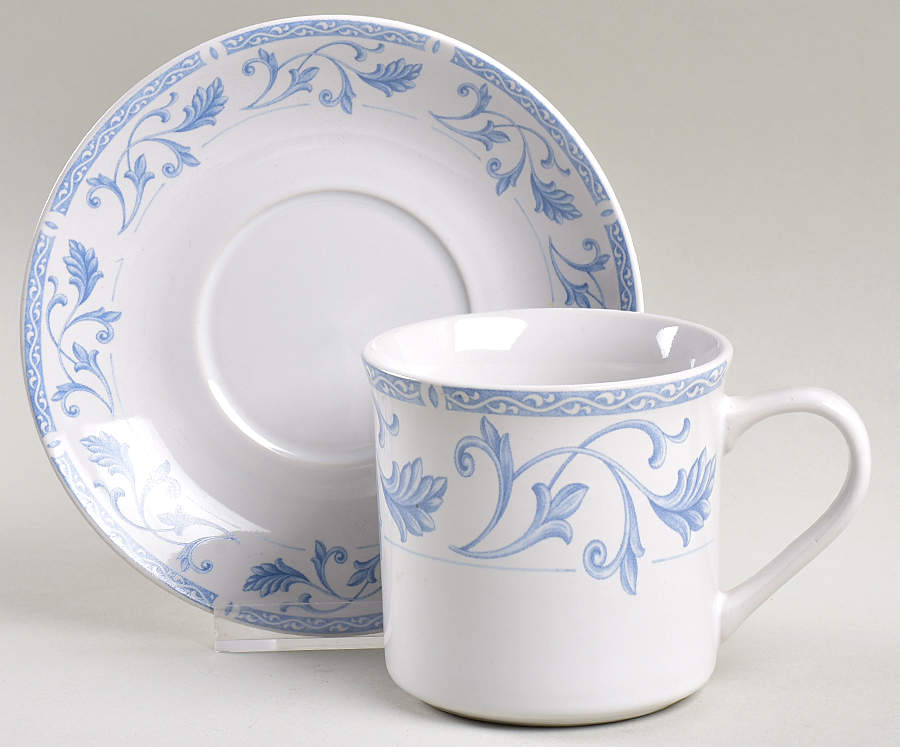 Bluescroll Flat Cup & Saucer Set by Farberware-1