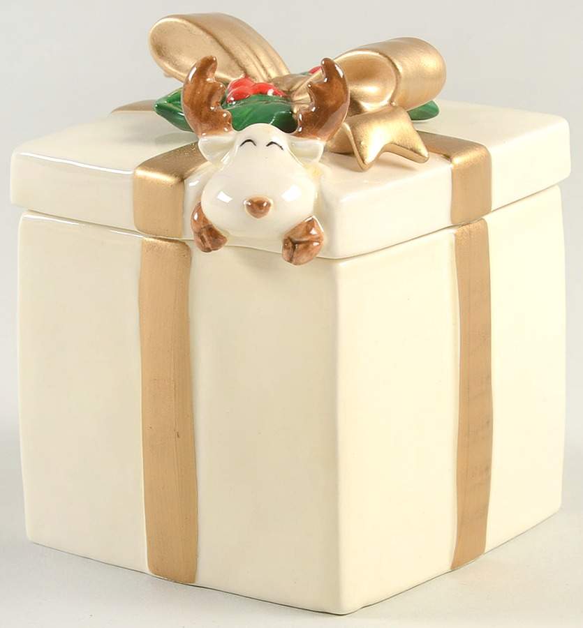 Spirits of Christmas Square Box with Lid by Fitz & Floyd-1