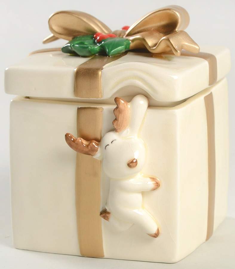 Spirits of Christmas Square Box with Lid by Fitz & Floyd-1
