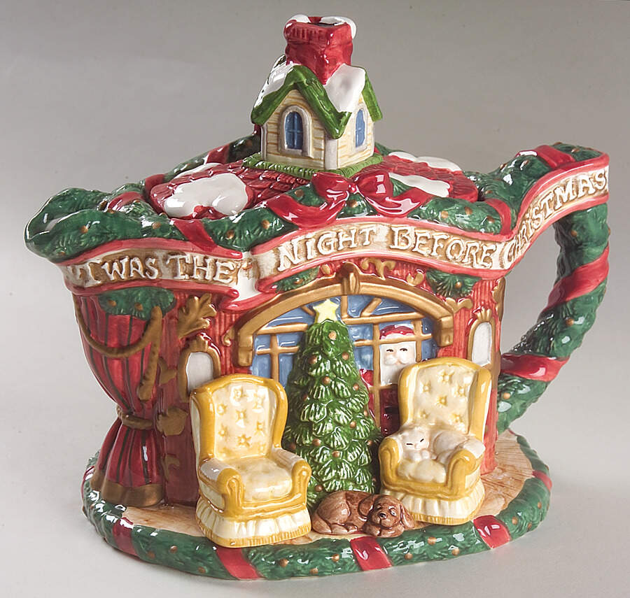 The Night Before Christmas Teapot & Lid by Fitz & Floyd-1