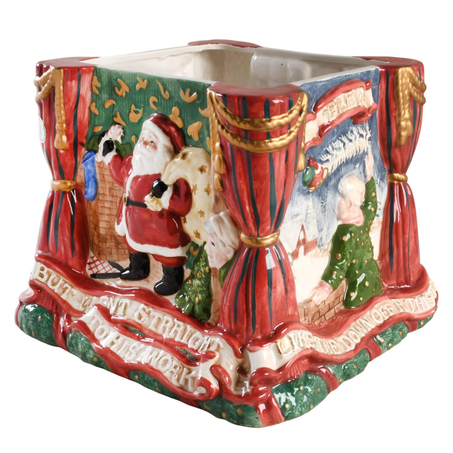The Night Before Christmas Cookie Jar No Lid by Fitz & Floyd-1
