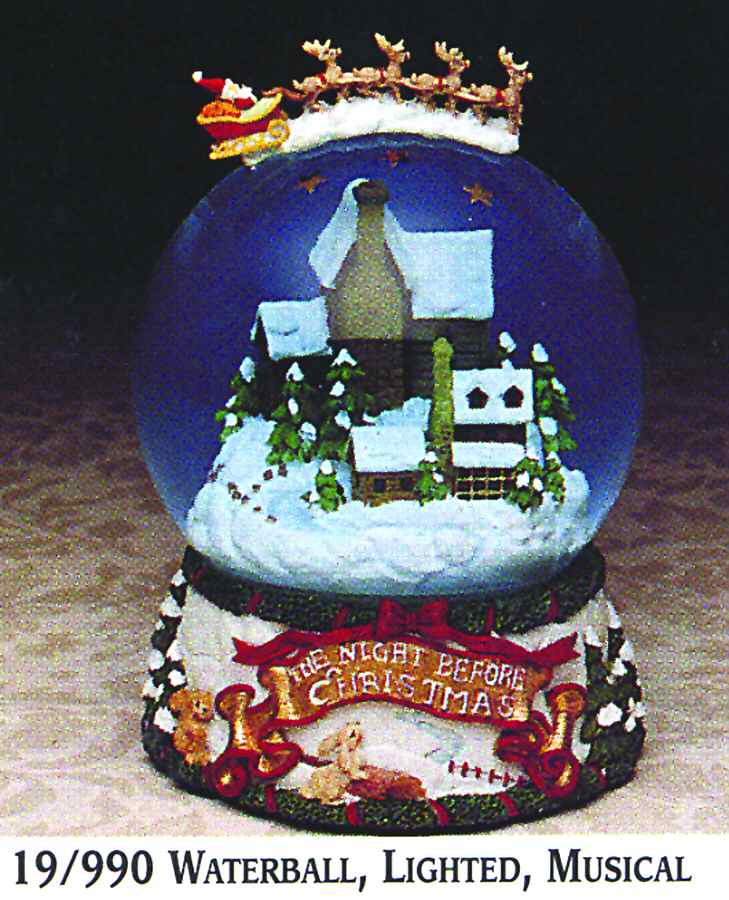 The Night Before Christmas Lighted Musical Water Globe by Fitz & Floyd-1