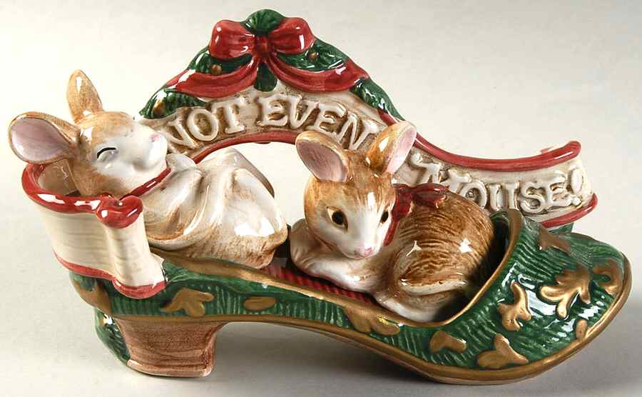 The Night Before Christmas (3 Pc) Salt & Pepper Tray Set by Fitz & Floyd-1