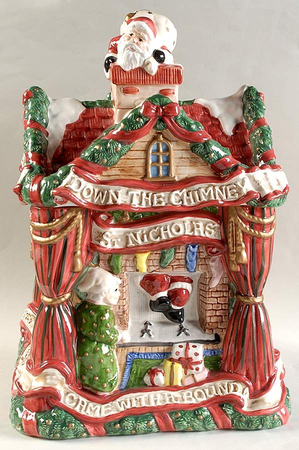 The Night Before Christmas Cookie Jar & Lid by Fitz & Floyd-1