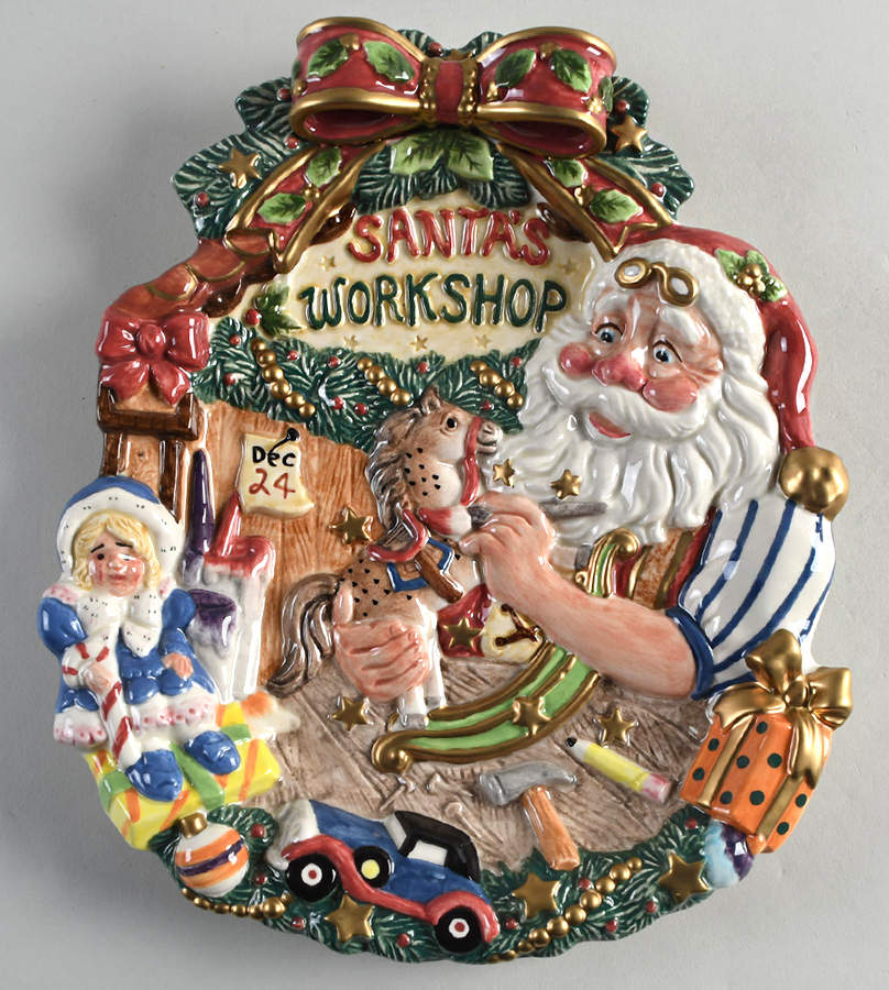 Santa's Magic Workshop Canape Plate by Fitz & Floyd-1
