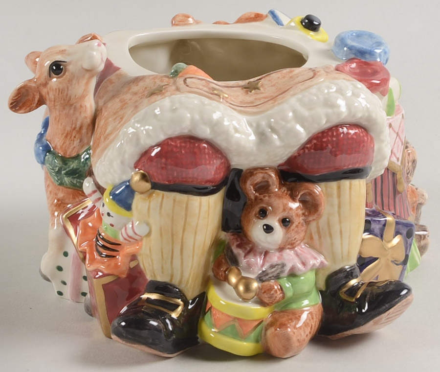 Santa's Magic Workshop Candy Jar No Lid by Fitz & Floyd-1