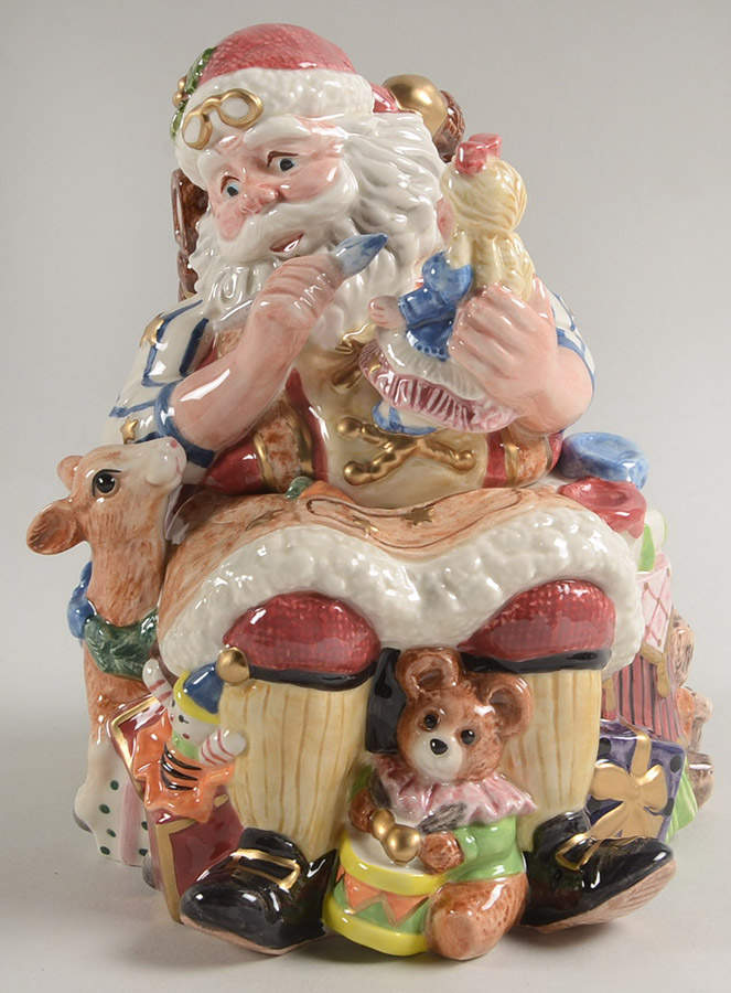 Santa's Magic Workshop Candy Jar & Lid by Fitz & Floyd-1