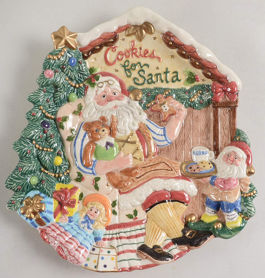 Santa's Magic Workshop Cookie Plate by Fitz & Floyd-1