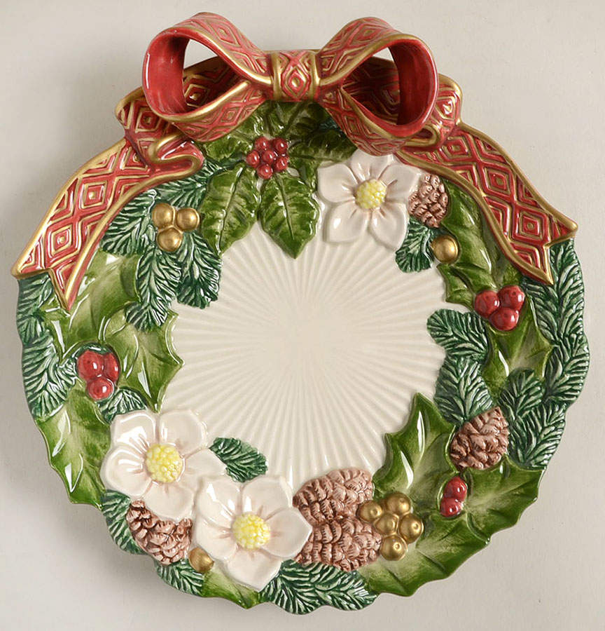 Christmas Rose Canape Plate by Fitz & Floyd-1