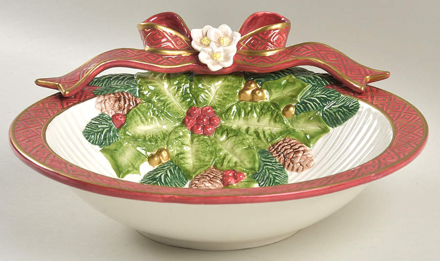 Christmas Rose 10" Figural Serving Bowl by Fitz & Floyd-1