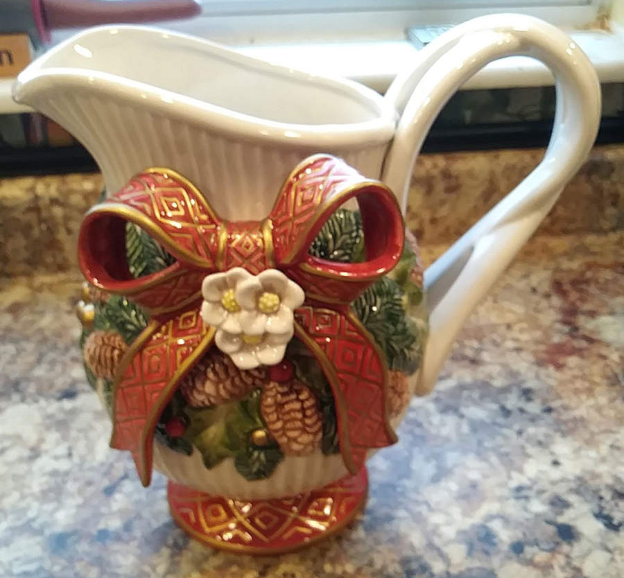 Christmas Rose Pitcher by Fitz & Floyd-1