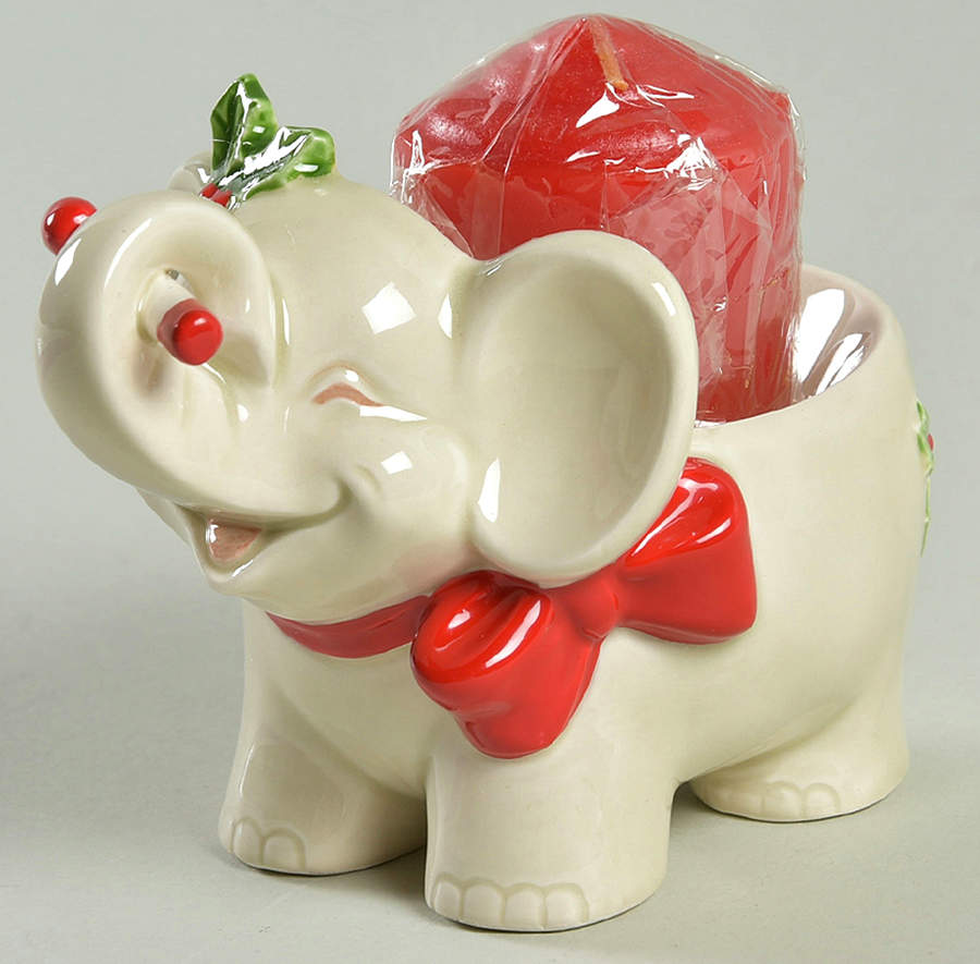 Christmas Elephant Votive Candleholder by Fitz & Floyd-1