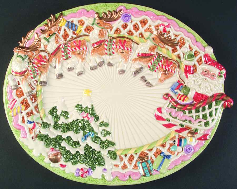 Candy Lane Express 15" Oval Serving Platter by Fitz & Floyd-1