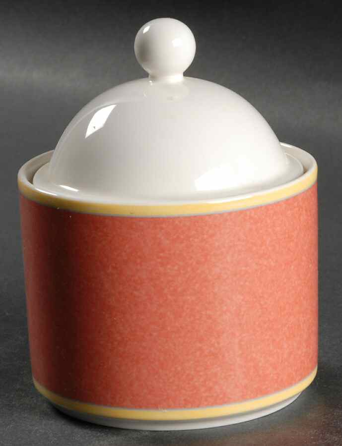 Correlations Terra Cotta Sugar Bowl & Lid by Fitz & Floyd-1