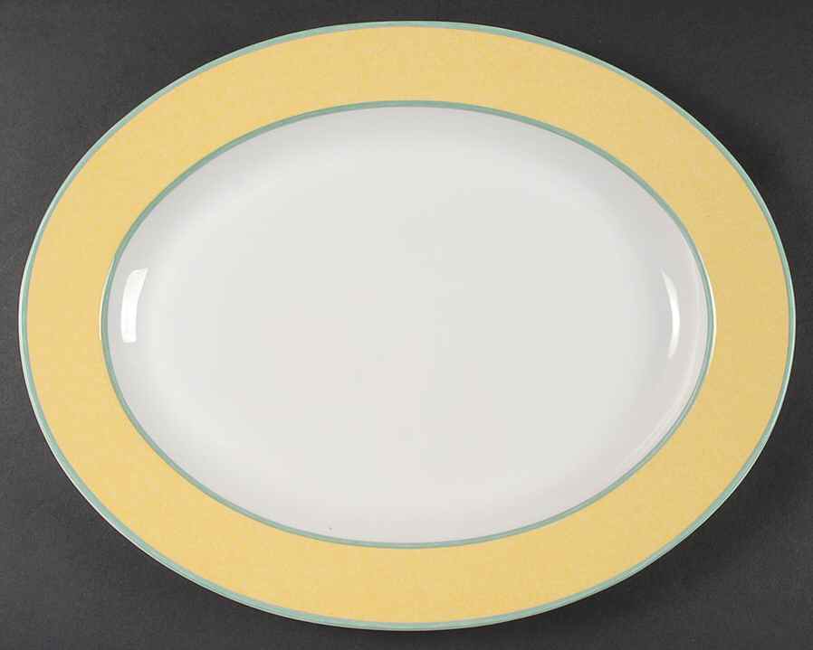 Correlations Yellow 15" Oval Serving Platter by Fitz & Floyd-1