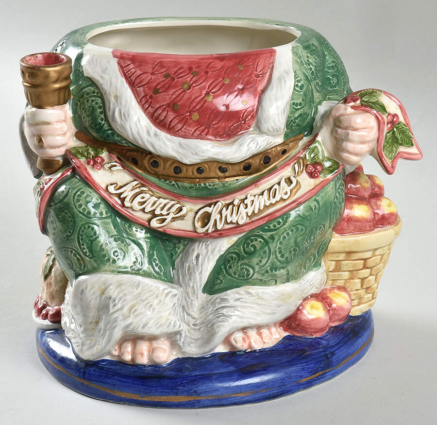 Christmas Carol Biscuit Barrel No Lid by Fitz & Floyd-1