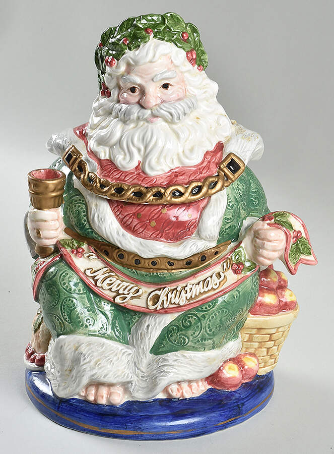 Christmas Carol Biscuit Barrel & Lid by Fitz & Floyd-1