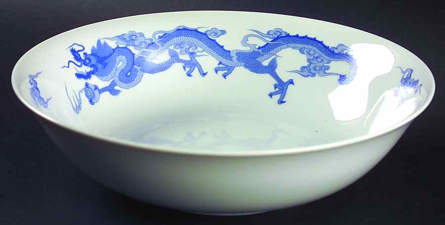 Dragon Blue 9" Round Vegetable Bowl by Tiffany-1