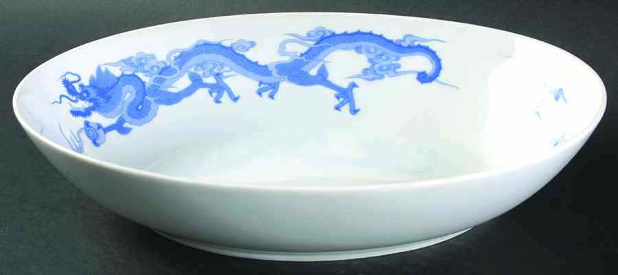 Dragon Blue 10" Oval Vegetable Bowl by Tiffany-1