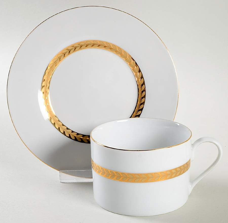 Imperial Gold Flat Cup & Saucer Set by Farberware-1
