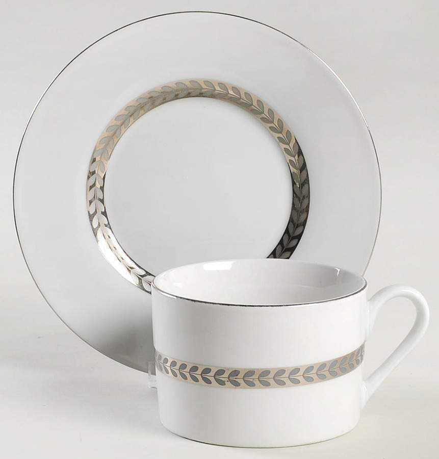 Imperial Platinum Flat Cup & Saucer Set by Farberware-1