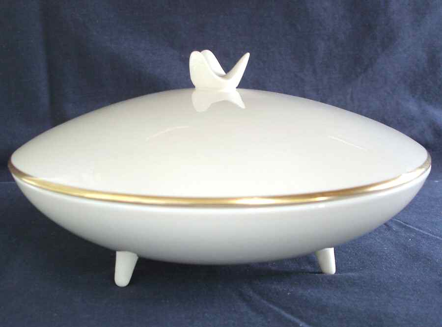 Contours (Gold Trim) Candy Dish & Lid by Franciscan-1