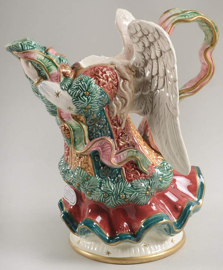 Damask Christmas Figural Teapot No Lid by Fitz & Floyd-1