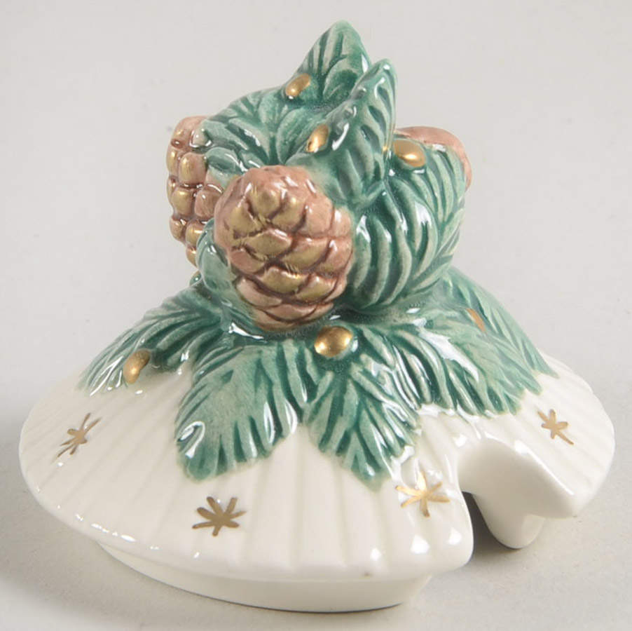Damask Christmas Lid for Sugar Bowl by Fitz & Floyd-1