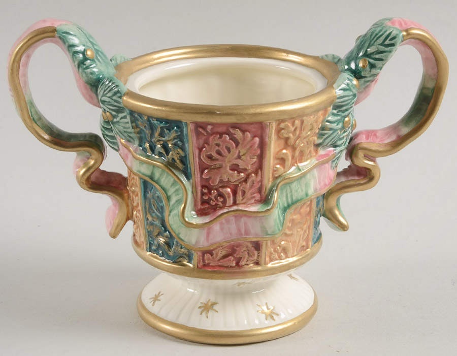 Damask Christmas Sugar Bowl No Lid by Fitz & Floyd-1