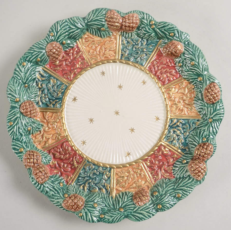 Damask Christmas Cookie Plate by Fitz & Floyd-1