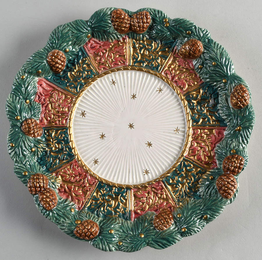 Damask Christmas Cookie Plate by Fitz & Floyd-1