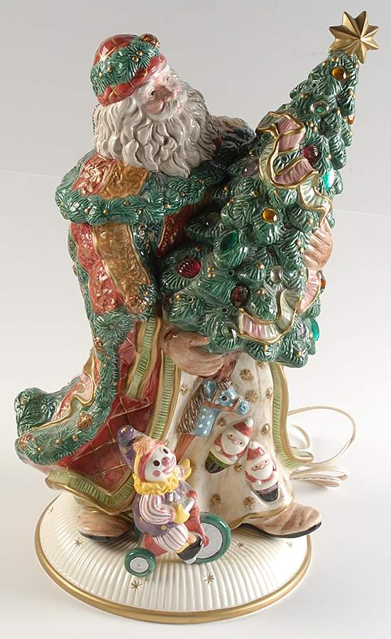 Damask Christmas Santa Claus Figurine by Fitz & Floyd-1