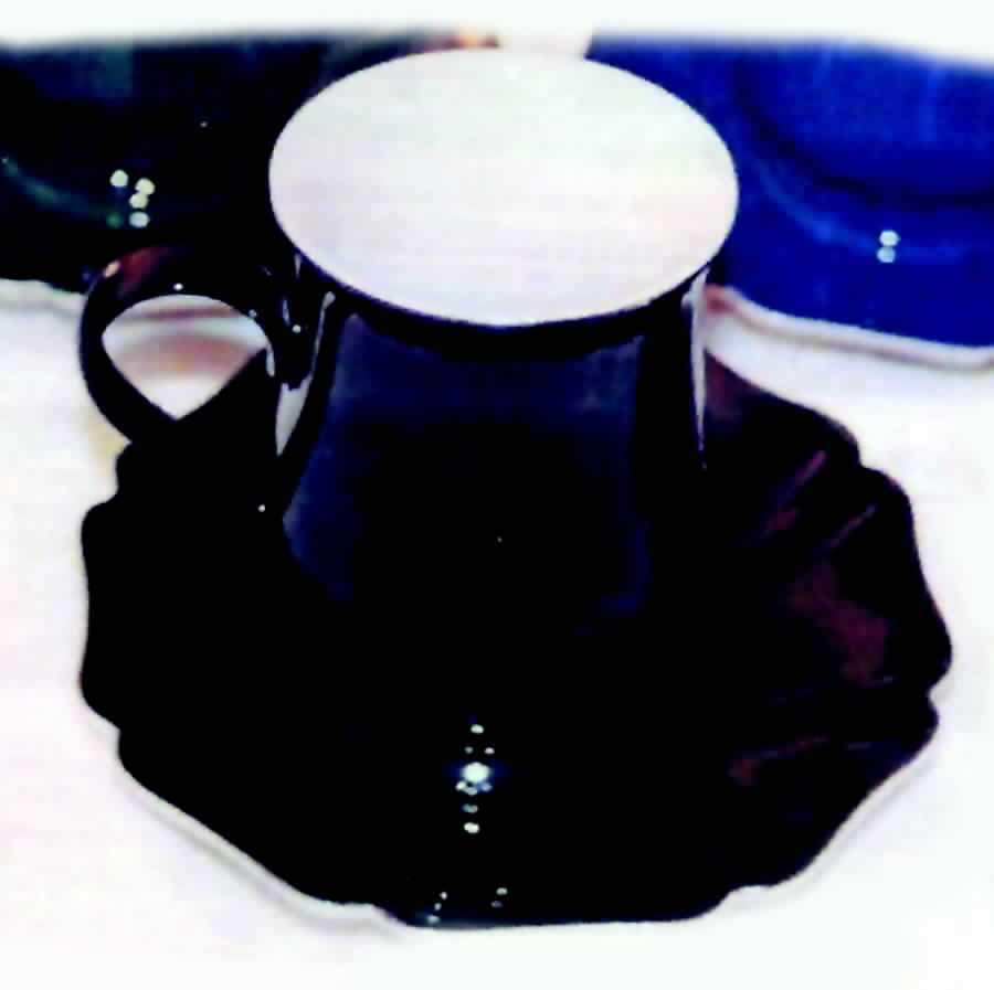 Solid Color Black Footed Cup & Saucer Set by Fitz & Floyd-1