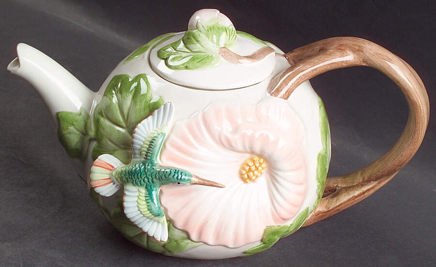 Hummingbird (Sculpted) Teapot & Lid by Fitz & Floyd-1