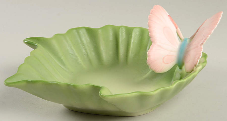 Elegant Butterflies Leaf Shaped Dish by Fitz & Floyd-1