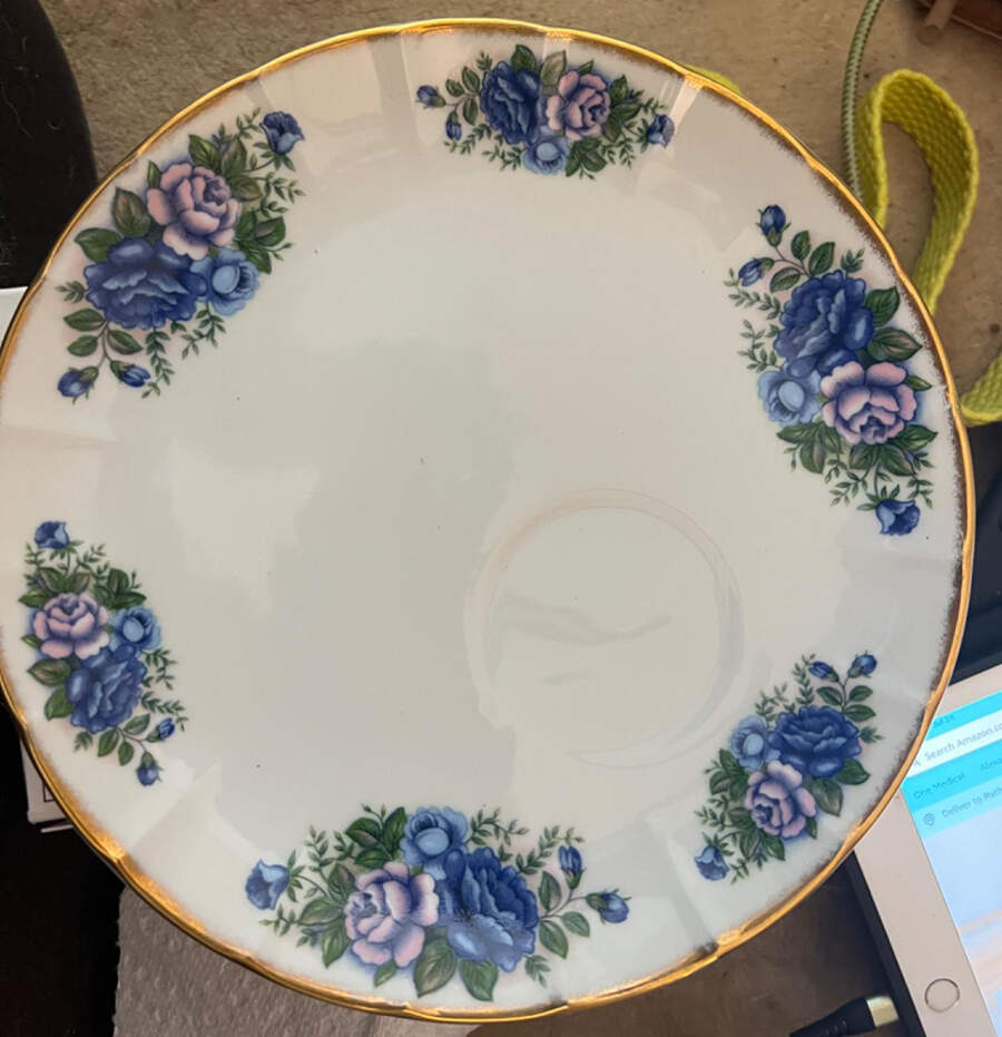 English Garden (Blue & Pink) Snack Plate by Robinson Design-1