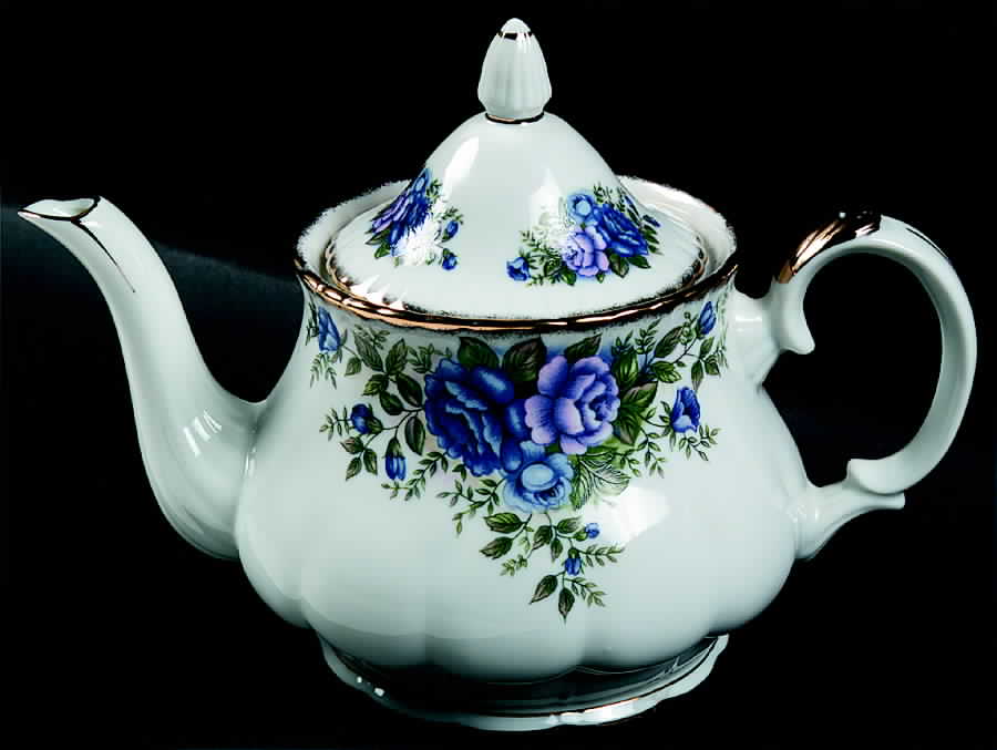 English Garden (Blue & Pink) Teapot & Lid by Robinson Design-1