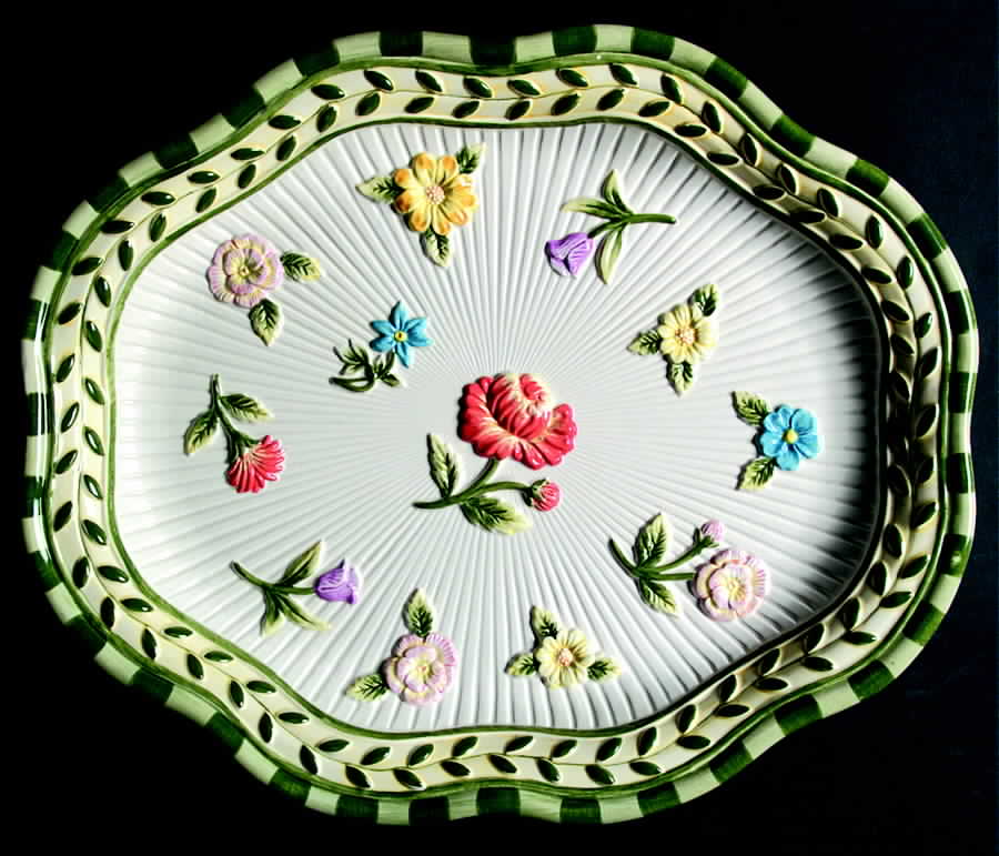Fleurs De Provence 14" Oval Serving Platter by Fitz and Floyd-1