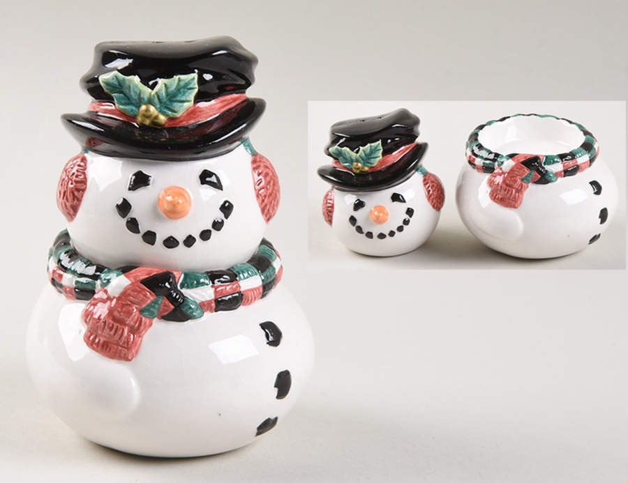 Top Hat Snowman Salt & Pepper Set by Fitz & Floyd-1
