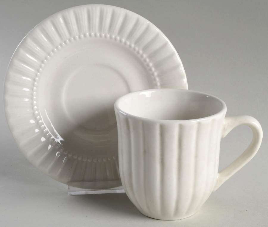 Shell Flat Cup & Saucer Set by Farberware-1