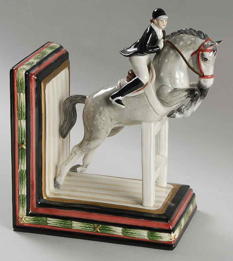 Equestrian Single China Bookend by Fitz & Floyd-1