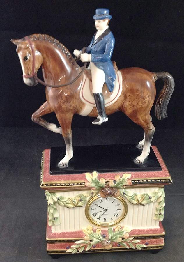 Equestrian Mantel Clock by Fitz & Floyd-1
