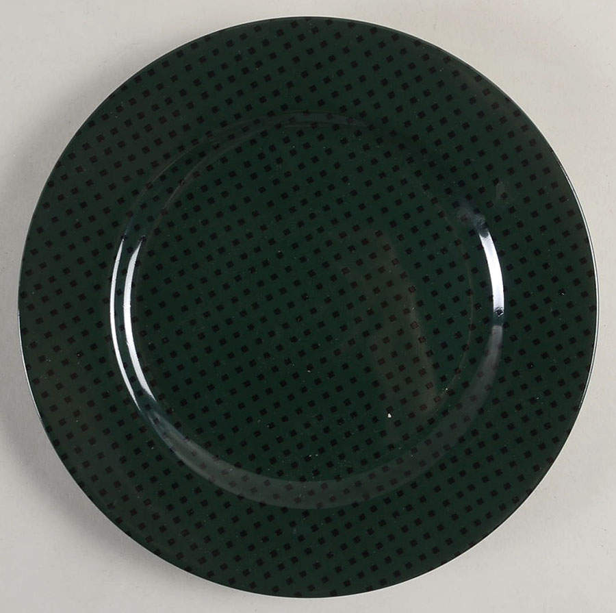Foulard (Black Diamonds on Dark Green) Salad Plate by Fitz & Floyd-1