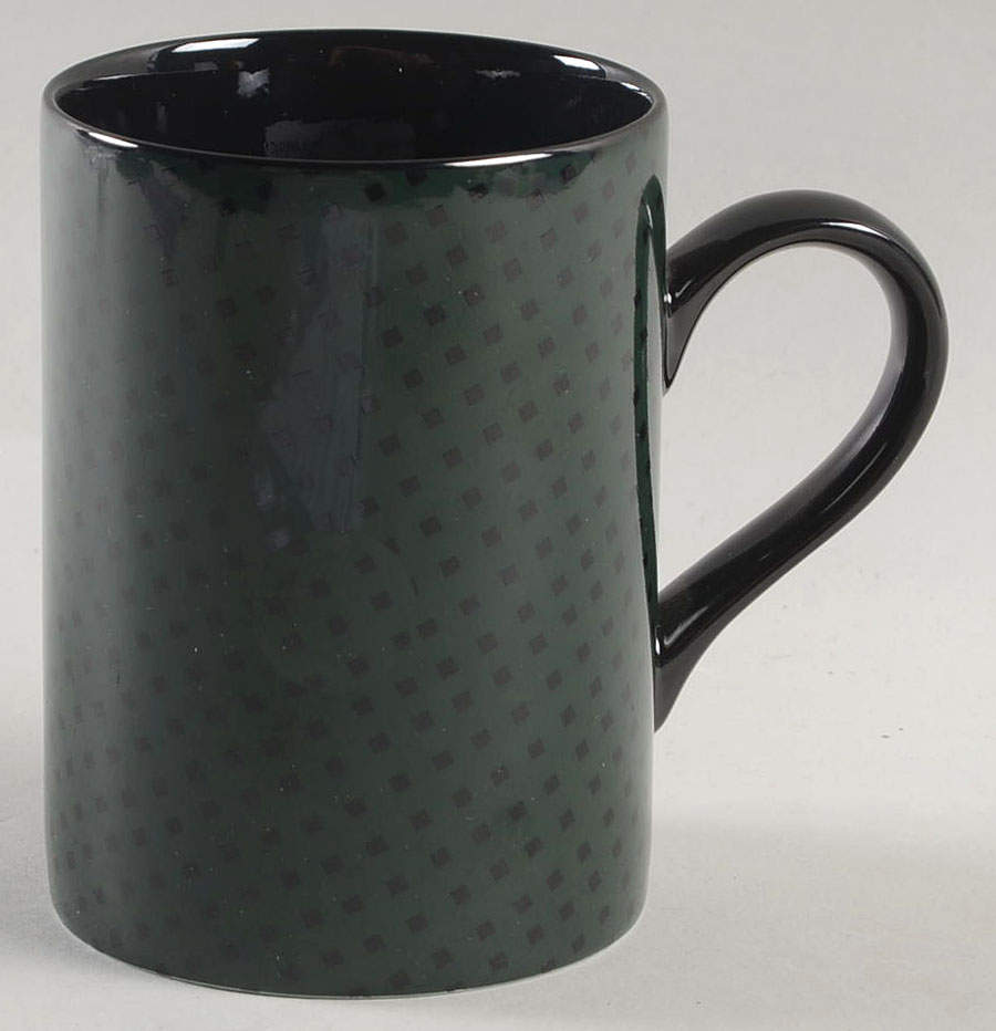 Foulard (Black Diamonds on Dark Green) Mug by Fitz & Floyd-1