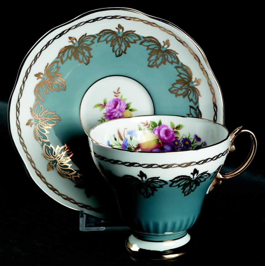 4077 Footed Cup & Saucer Set by Foley-1